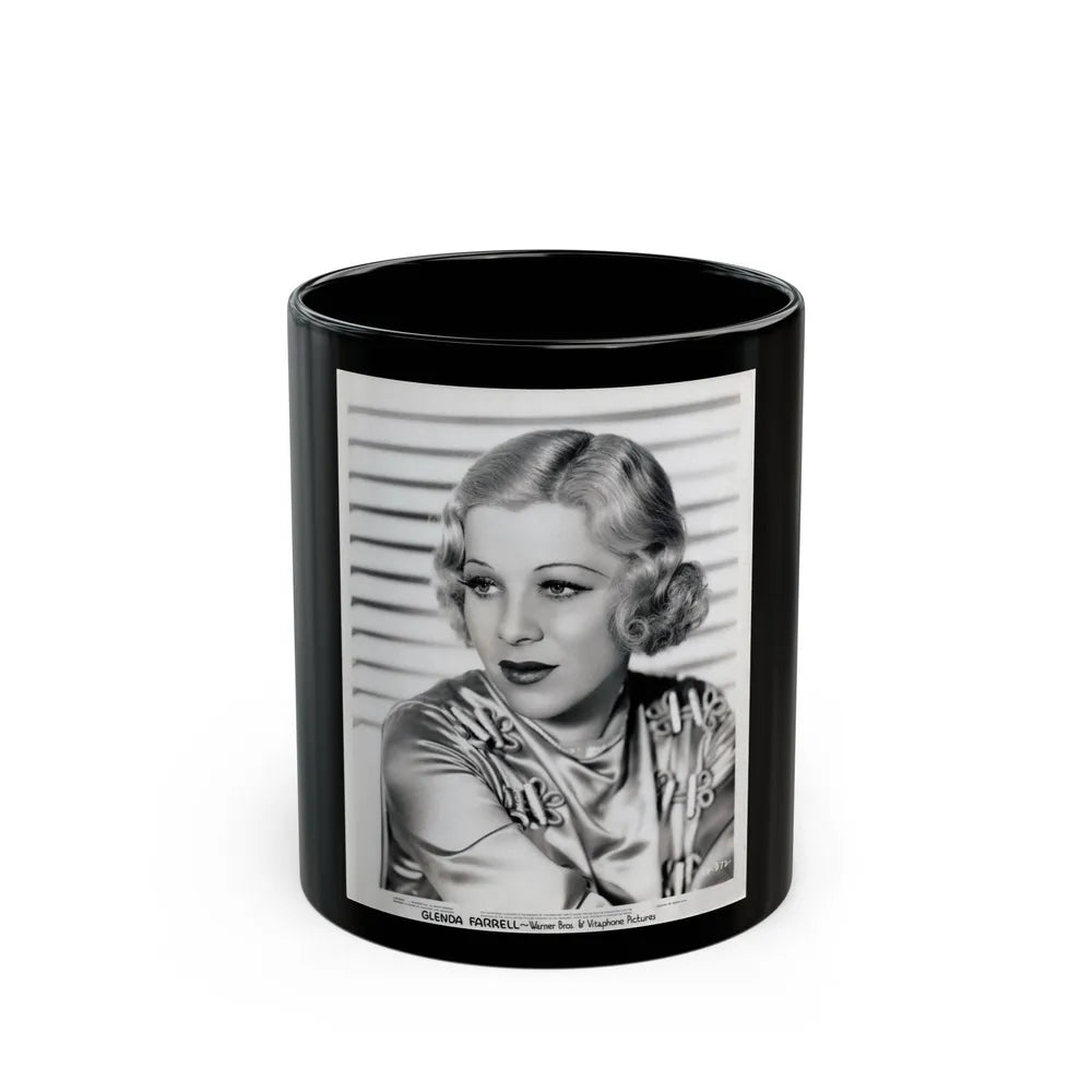 Glenda Farrell #26 (Vintage Female Icon) Black Coffee Mug-11oz-Go Mug Yourself