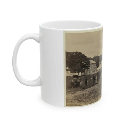 Cavalry Depot At Giesboro, Md. Soldier Facing Man And Girl With People In Horse-Drawn Carriage In Foreground (U.S. Civil War) White Coffee Mug-Go Mug Yourself