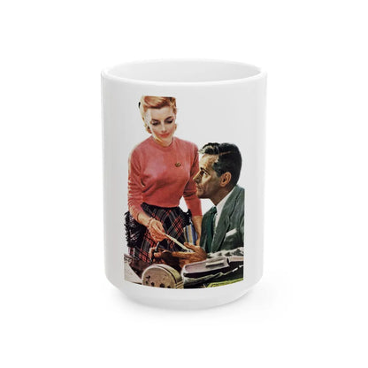 Bonus of Happiness, Redbook, October 1952 - White Coffee Mug-15oz-Go Mug Yourself