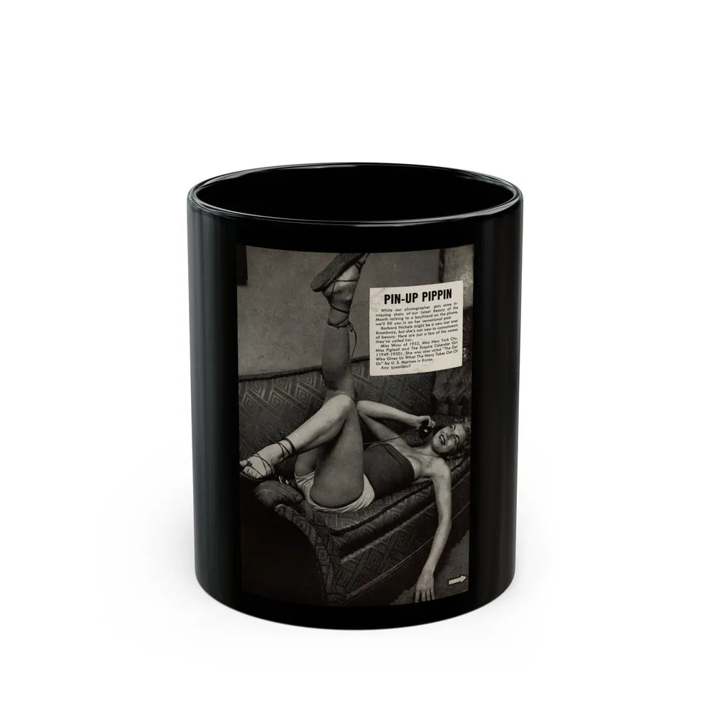 Barbara Nichols #326 - Page 4 of 7 with, 1 B&W Photo & Article from American Beauties Mag. Fall '53 (Vintage Female Icon) Black Coffee Mug-11oz-Go Mug Yourself