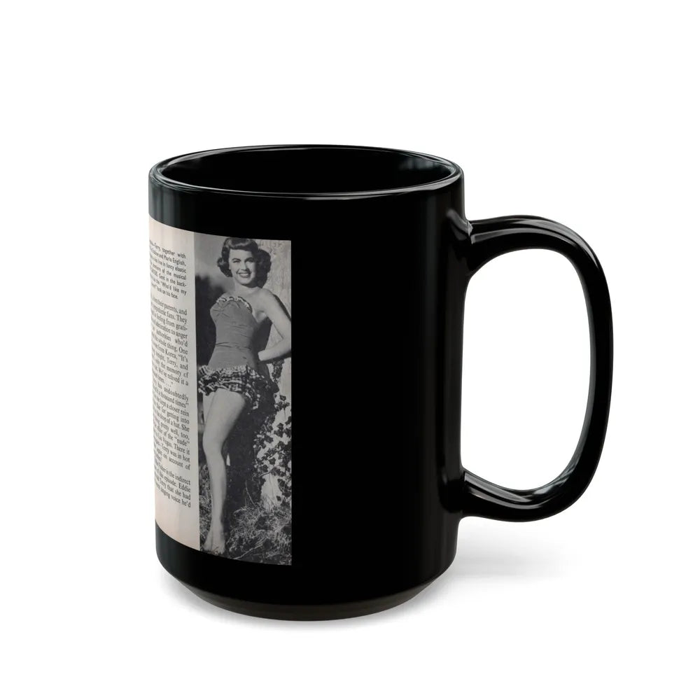 Terry Moore #455 - 66 PHOTOGRAPHS OF Terry MOORE U.K. Pocket Mag. Pages 40 & 41 (Vintage Female Icon) Black Coffee Mug-Go Mug Yourself