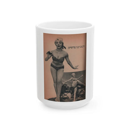 Sheree North #198 - Pages 5 & 6 of 6 with, 4 B&W Photos & Captions from EYE Digest Mag. Oct. 531 (Vintage Female Icon) White Coffee Mug-15oz-Go Mug Yourself