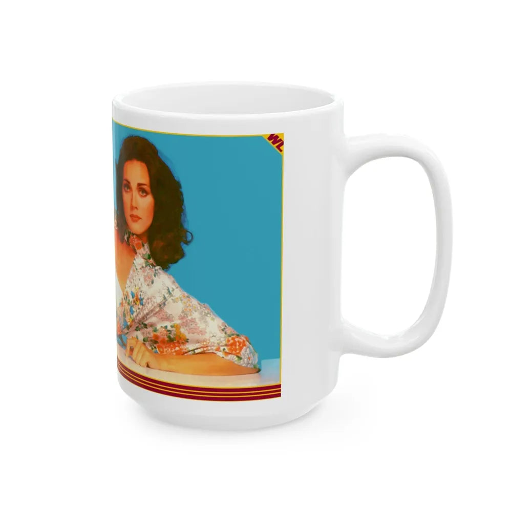 Lynda Carter #26 (Vintage Female Icon) White Coffee Mug-Go Mug Yourself