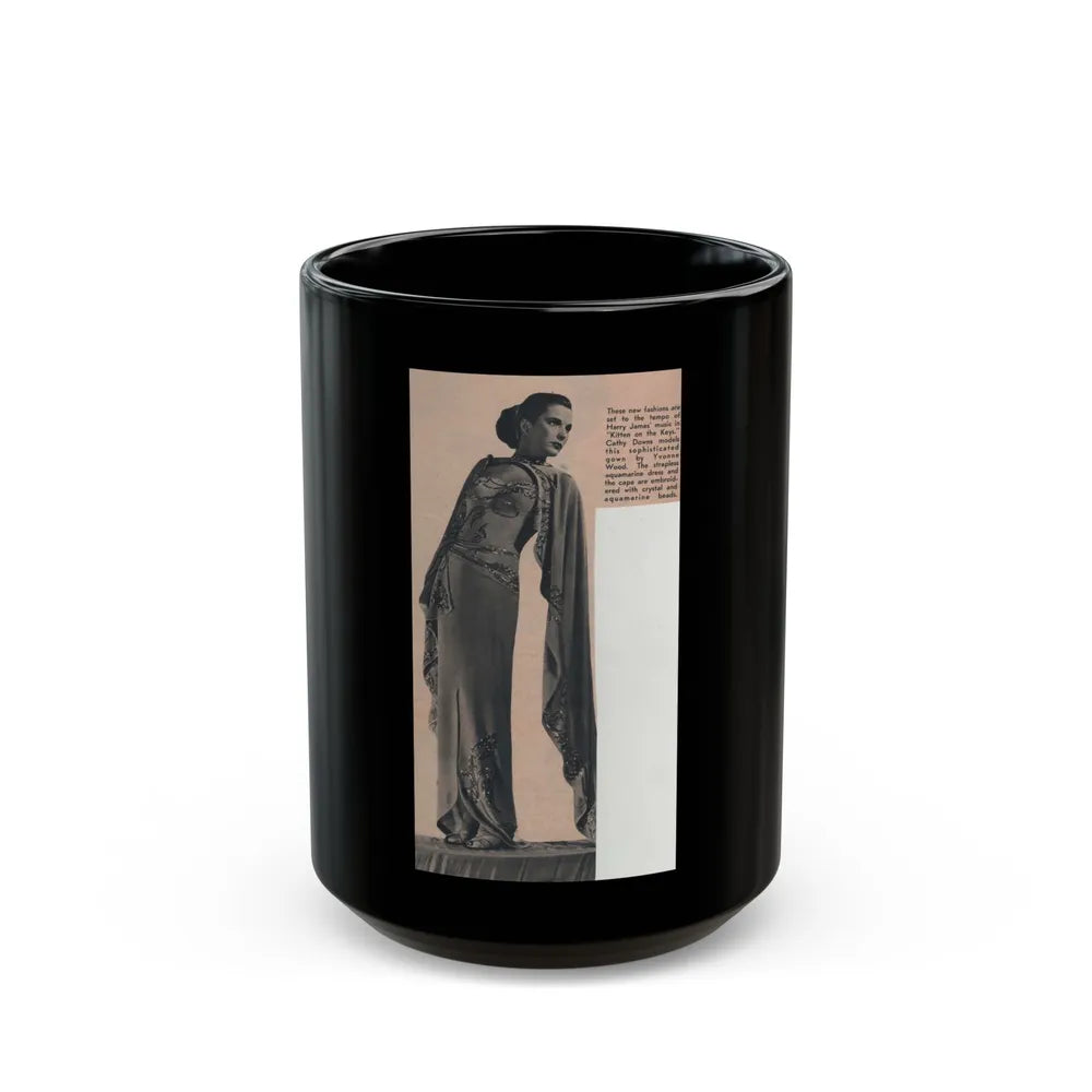 Cathy Downs #58 - Magazine Page Photo Clipping Circa 1946 (Vintage Female Icon) Black Coffee Mug-15oz-Go Mug Yourself