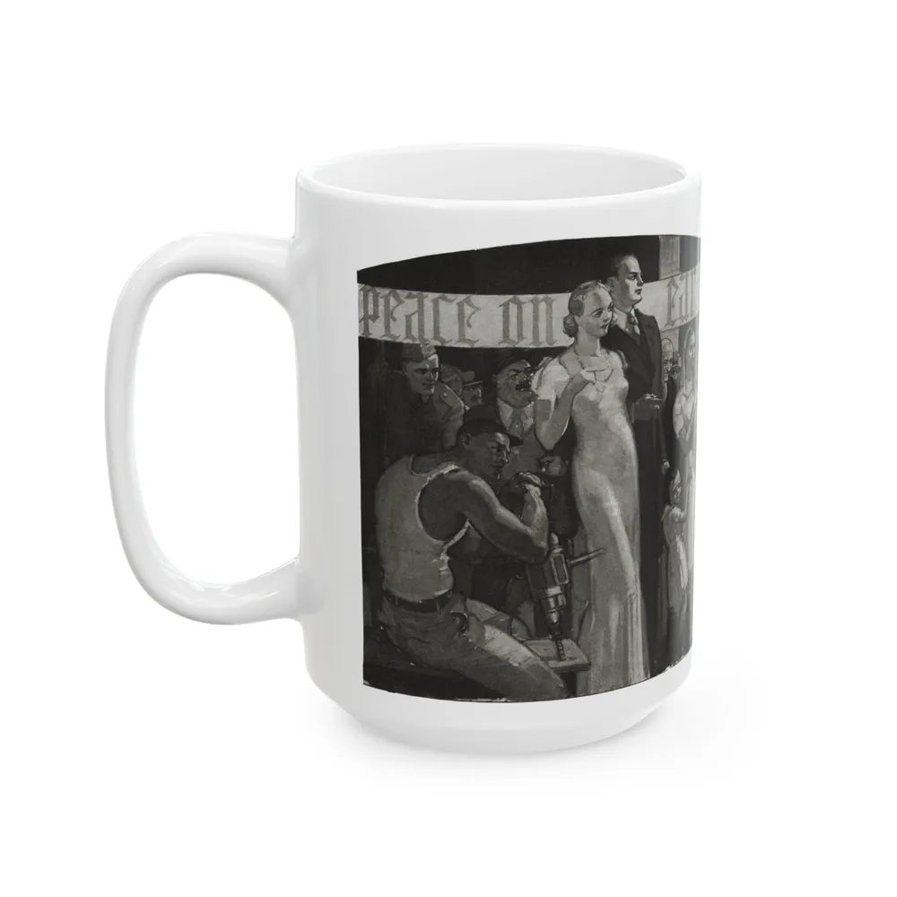 Dawns on Our World at the Crossroads, Cosmopolitan, January 1934 - White Coffee Mug-Go Mug Yourself