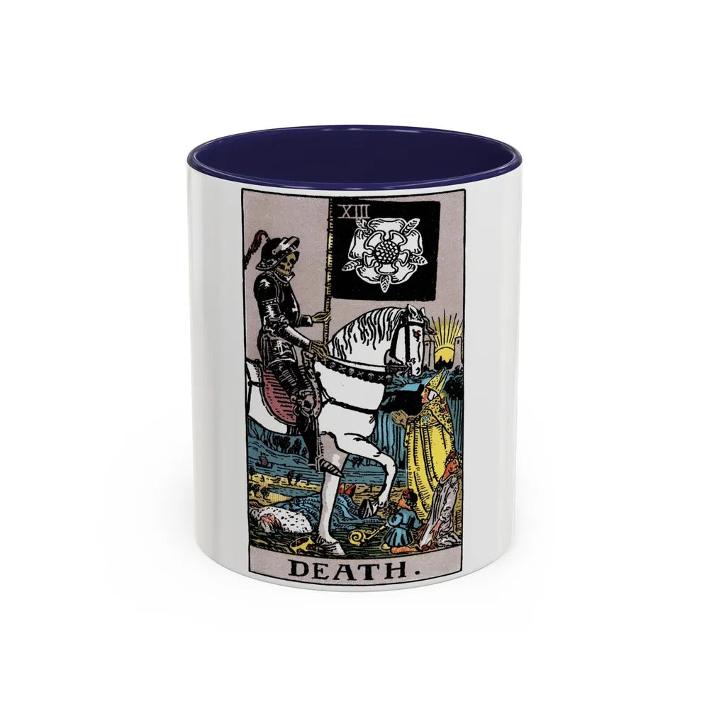 Death (Tarot Card) Accent Coffee Mug-11oz-Navy-Go Mug Yourself