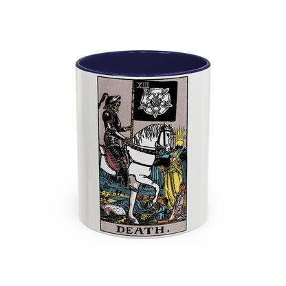 Death (Tarot Card) Accent Coffee Mug-11oz-Navy-Go Mug Yourself