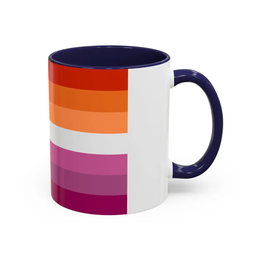 Lesbian 2 Pride Flag - Accent Coffee Mug-Go Mug Yourself