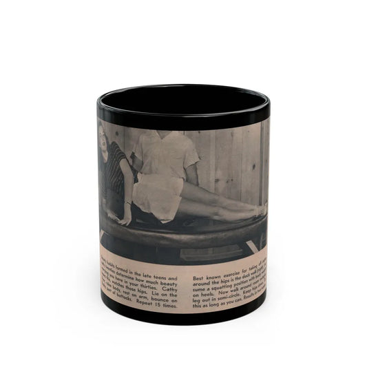 Cathy Downs #51 - Magazine Page Photo & Short Paragraphs (Vintage Female Icon) Black Coffee Mug-11oz-Go Mug Yourself