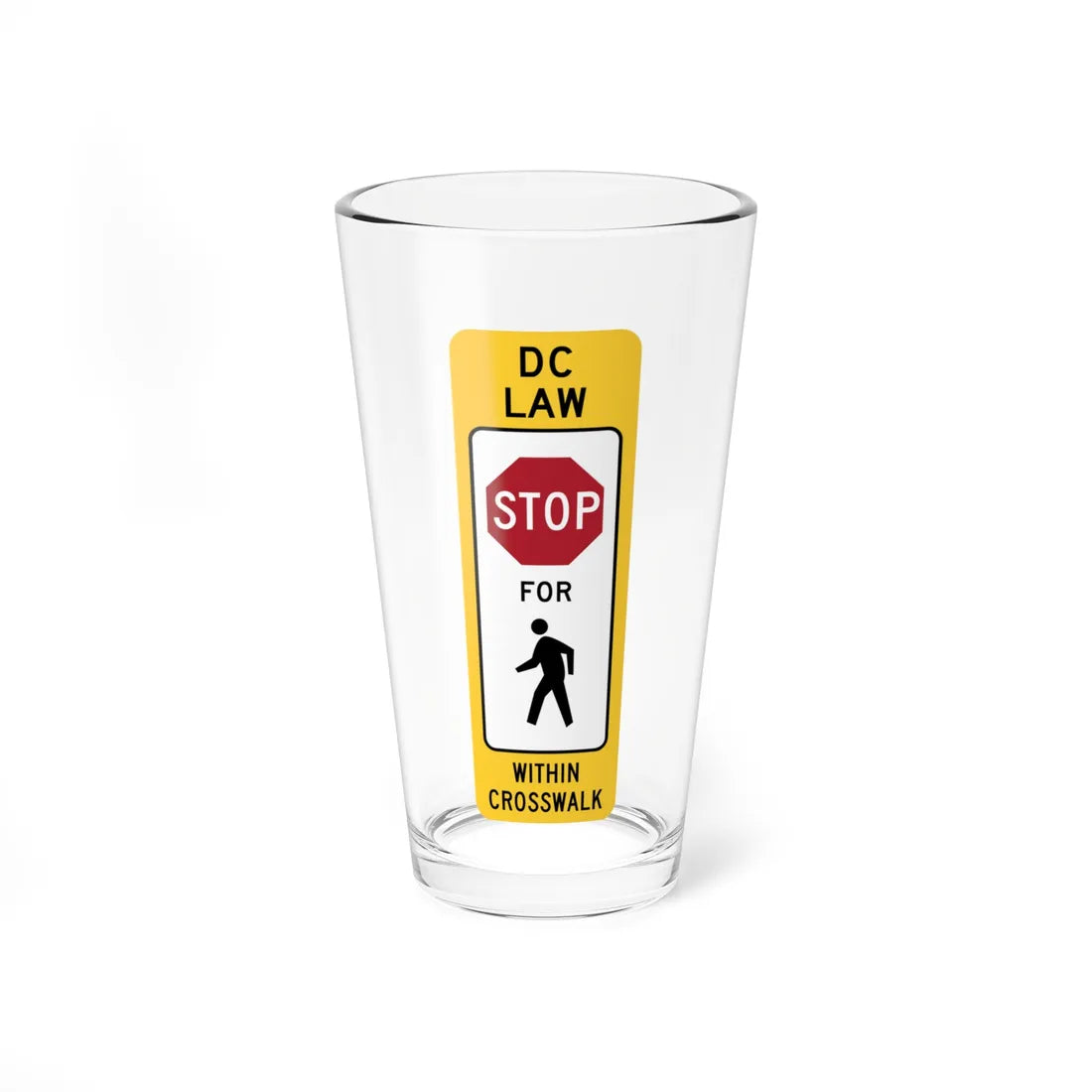 DDOT R1-6A old (Washington) (Road Sign) Pint Glass 16oz 16oz - Go Mug Yourself