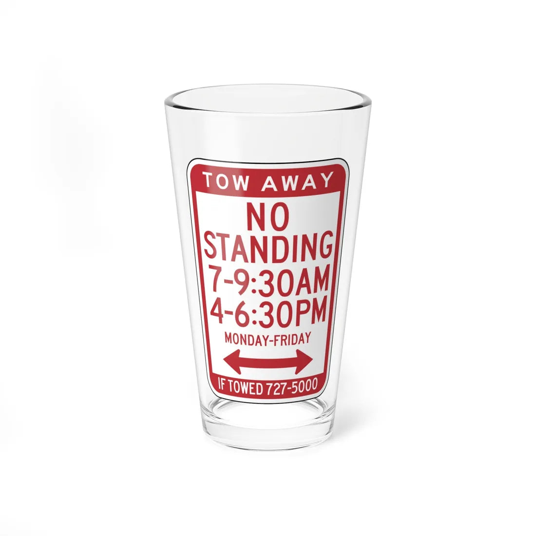 DDOT R7-4T (Washington) (Road Sign) Pint Glass 16oz 16oz - Go Mug Yourself