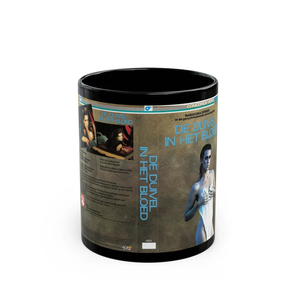 DE DUIVEL IN HET BLOED (VHS COVER) - Black Coffee Mug-11oz-Go Mug Yourself