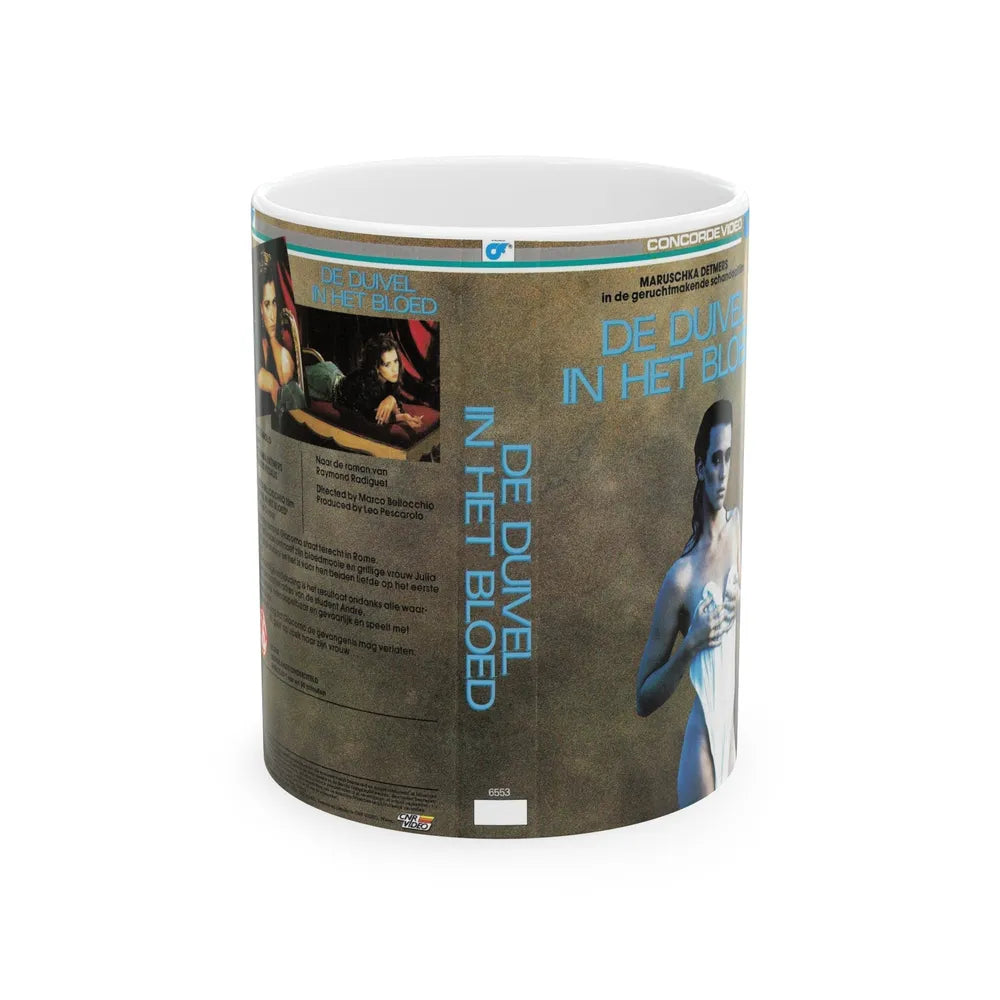 DE DUIVEL IN HET BLOED (VHS COVER) - White Coffee Mug-11oz-Go Mug Yourself