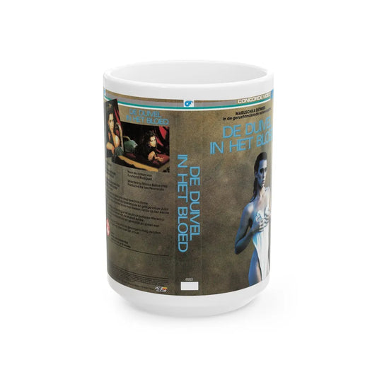 DE DUIVEL IN HET BLOED (VHS COVER) - White Coffee Mug-15oz-Go Mug Yourself