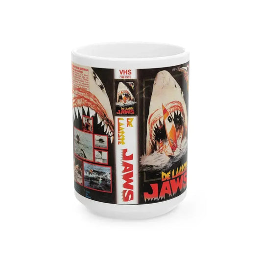 DE LAATSE JAWS (VHS COVER) - White Coffee Mug 15oz - Go Mug Yourself