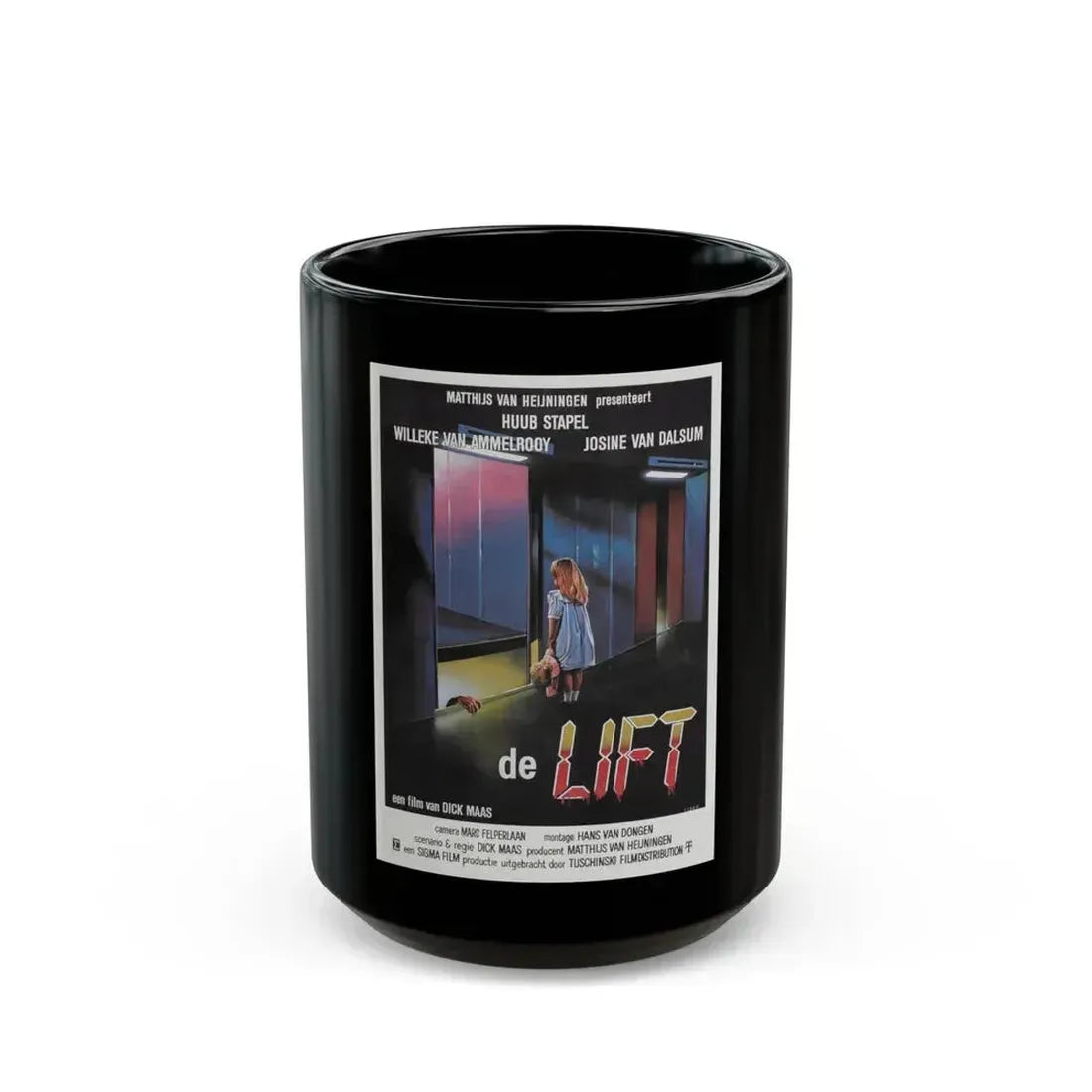 DE LIFT 1983 Movie Poster - Black Coffee Mug 15oz - Go Mug Yourself