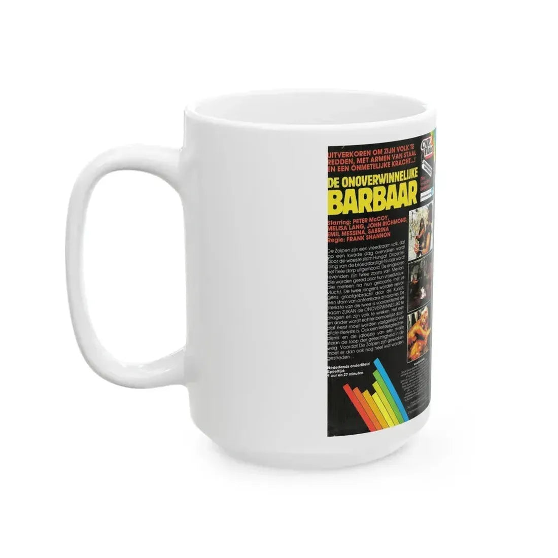 DE ONOVERWINNELIJKE BARBAAR (VHS COVER) - White Coffee Mug - Go Mug Yourself