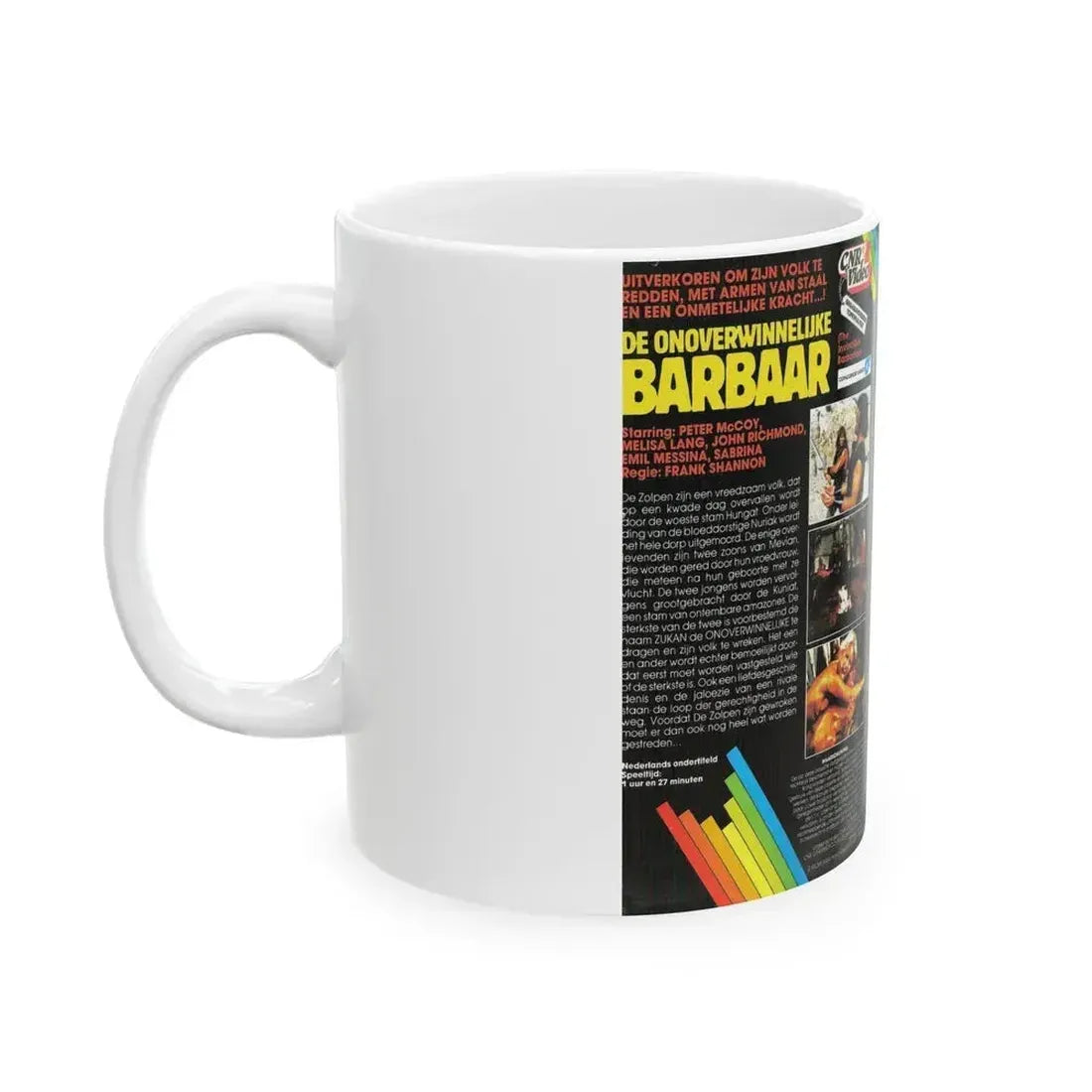 DE ONOVERWINNELIJKE BARBAAR (VHS COVER) - White Coffee Mug - Go Mug Yourself
