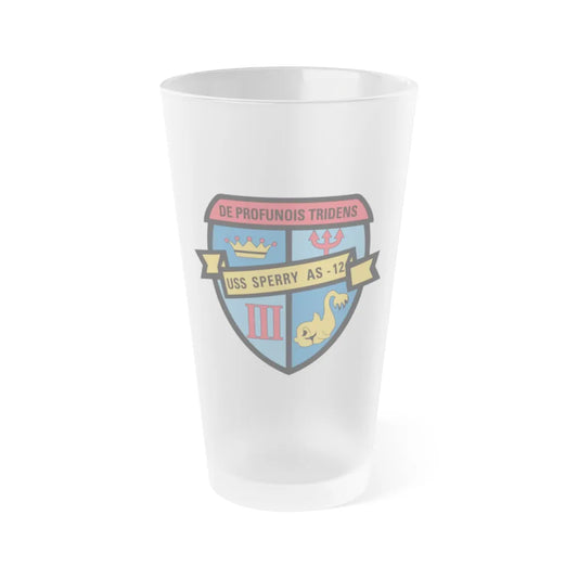 De Profunois Triden USS Sperry As 12 (U.S. Navy) Frosted Pint Glass 16oz-Go Mug Yourself