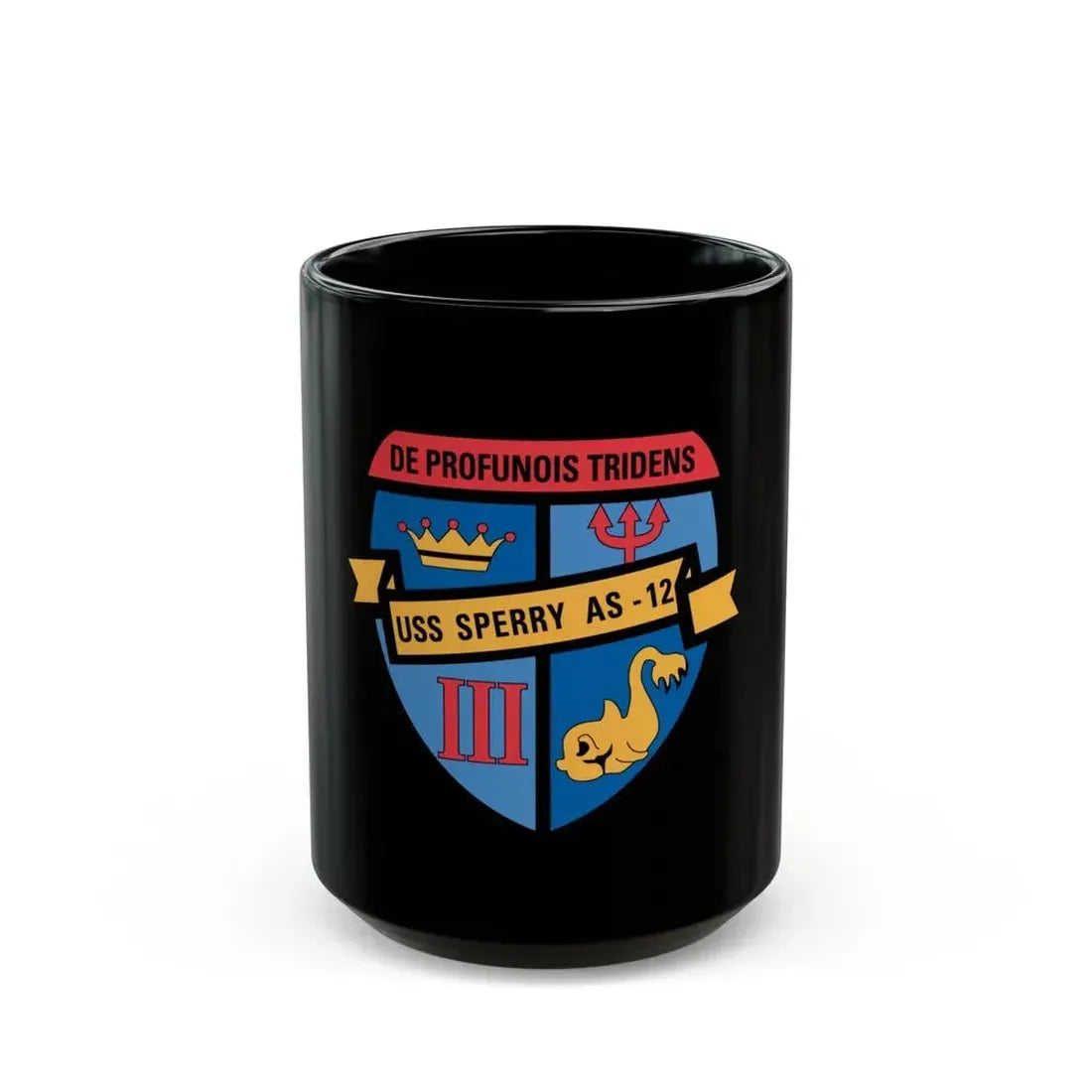 De Profunois Triden USS Sperry As 12 (U.S. Navy) Black Coffee Mug 15oz - Go Mug Yourself