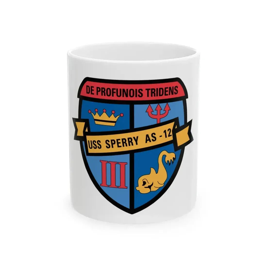 De Profunois Triden USS Sperry As 12 (U.S. Navy) White Coffee Mug 11oz - Go Mug Yourself