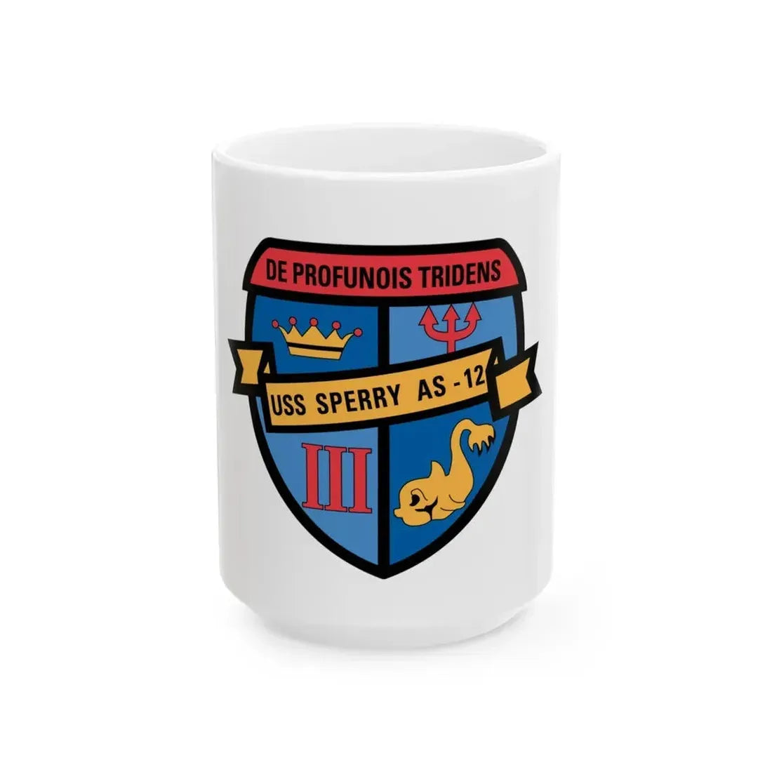 De Profunois Triden USS Sperry As 12 (U.S. Navy) White Coffee Mug 15oz - Go Mug Yourself