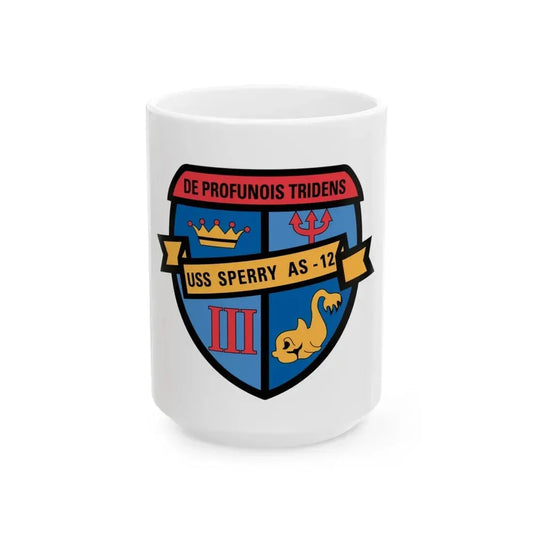 De Profunois Triden USS Sperry As 12 (U.S. Navy) White Coffee Mug 15oz - Go Mug Yourself