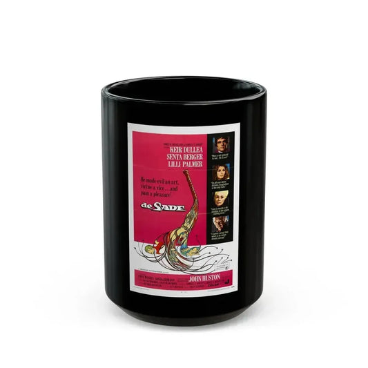 DE SADE 1969 Movie Poster - Black Coffee Mug 15oz - Go Mug Yourself