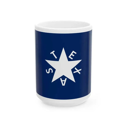 De Zavala Flag (United States) White Coffee Mug 15oz - Go Mug Yourself