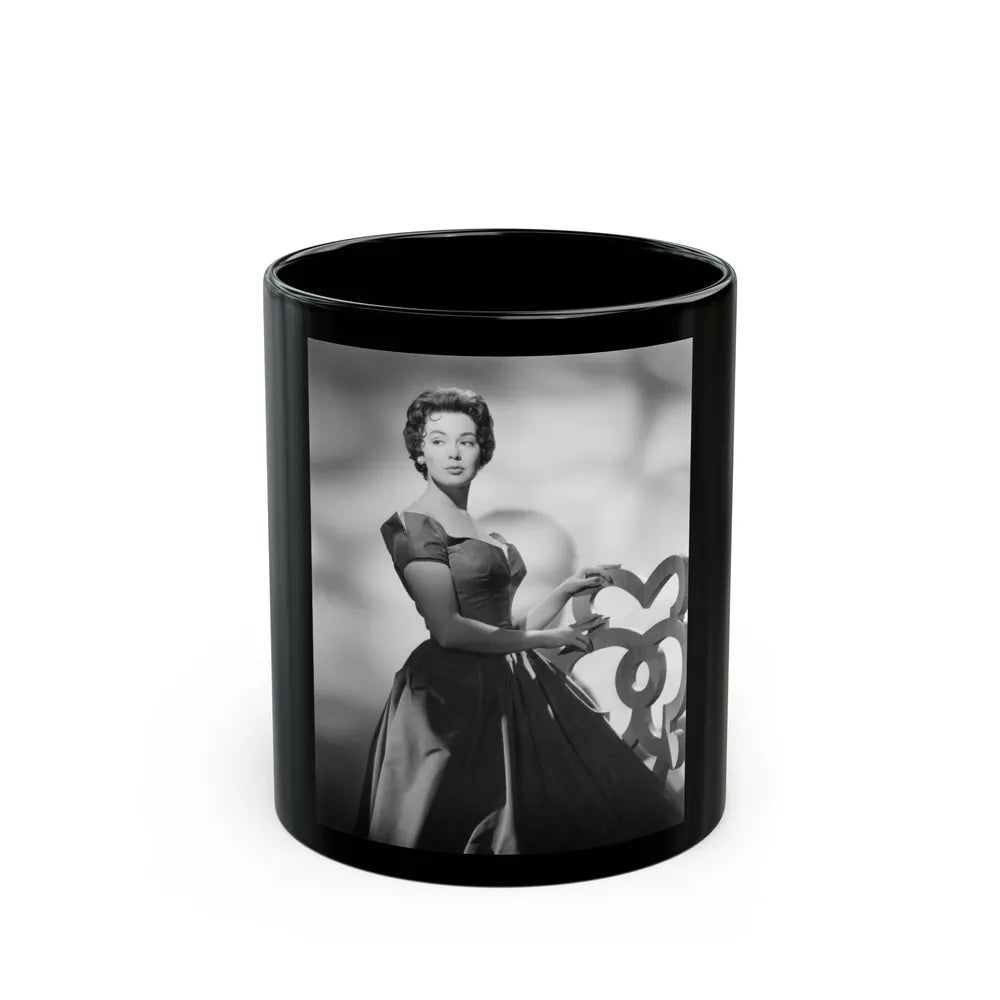 Barbara Rush #121 (Vintage Female Icon) Black Coffee Mug-11oz-Go Mug Yourself