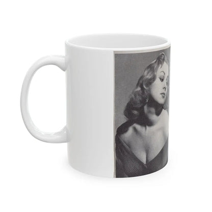 Norma Sykes #151 - 66 PHOTOGRAPHS OF Sabrina U.K. Pocket Mag. Pages 32 & 33 (Vintage Female Icon) White Coffee Mug-Go Mug Yourself