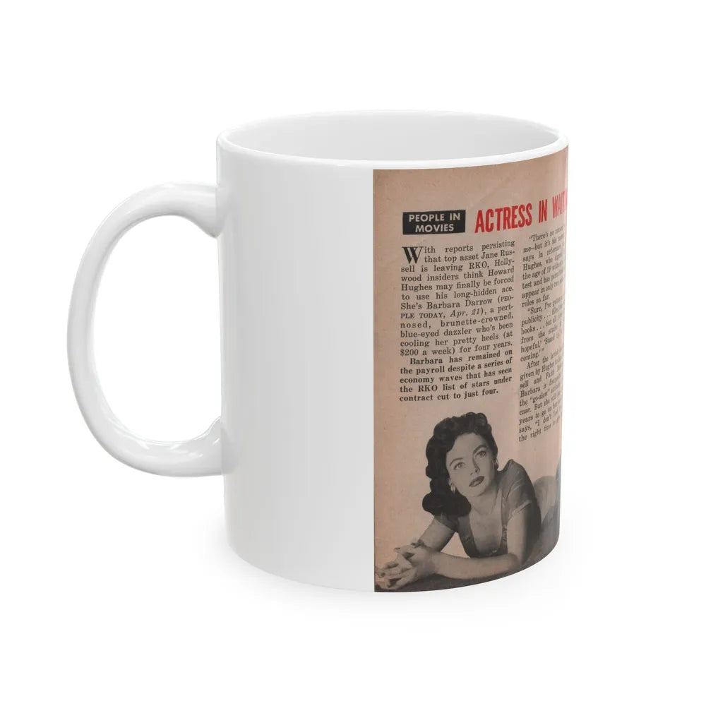 Barbara Darrow #27 - 5 B&W Photos & Article from People Pocket Mag. 12-29-54 (Vintage Female Icon) White Coffee Mug-Go Mug Yourself