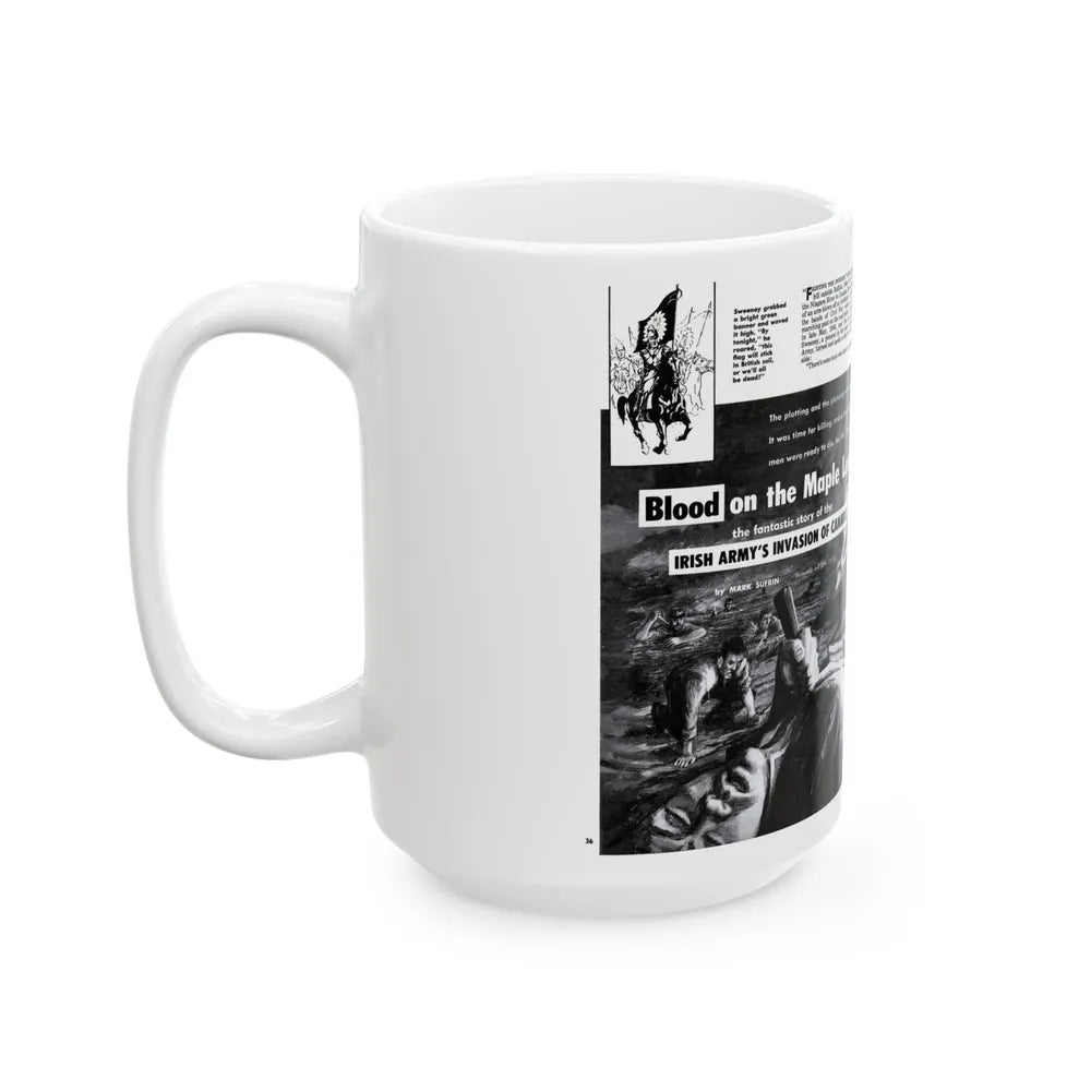 Blood on the Maple Leaf, Man's Adventure, December 1958 - White Coffee Mug-Go Mug Yourself