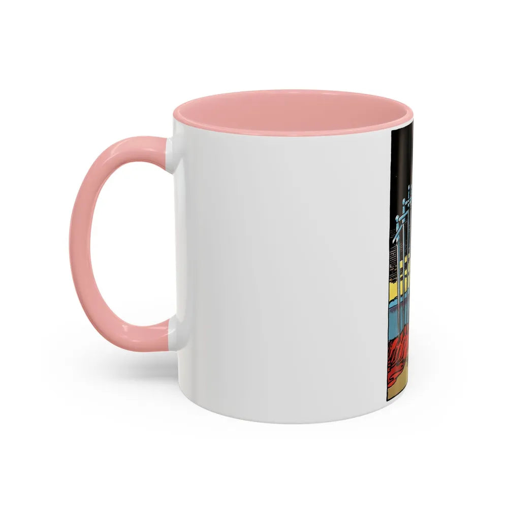 The 10 of Swords (Tarot Card) Accent Coffee Mug-Go Mug Yourself