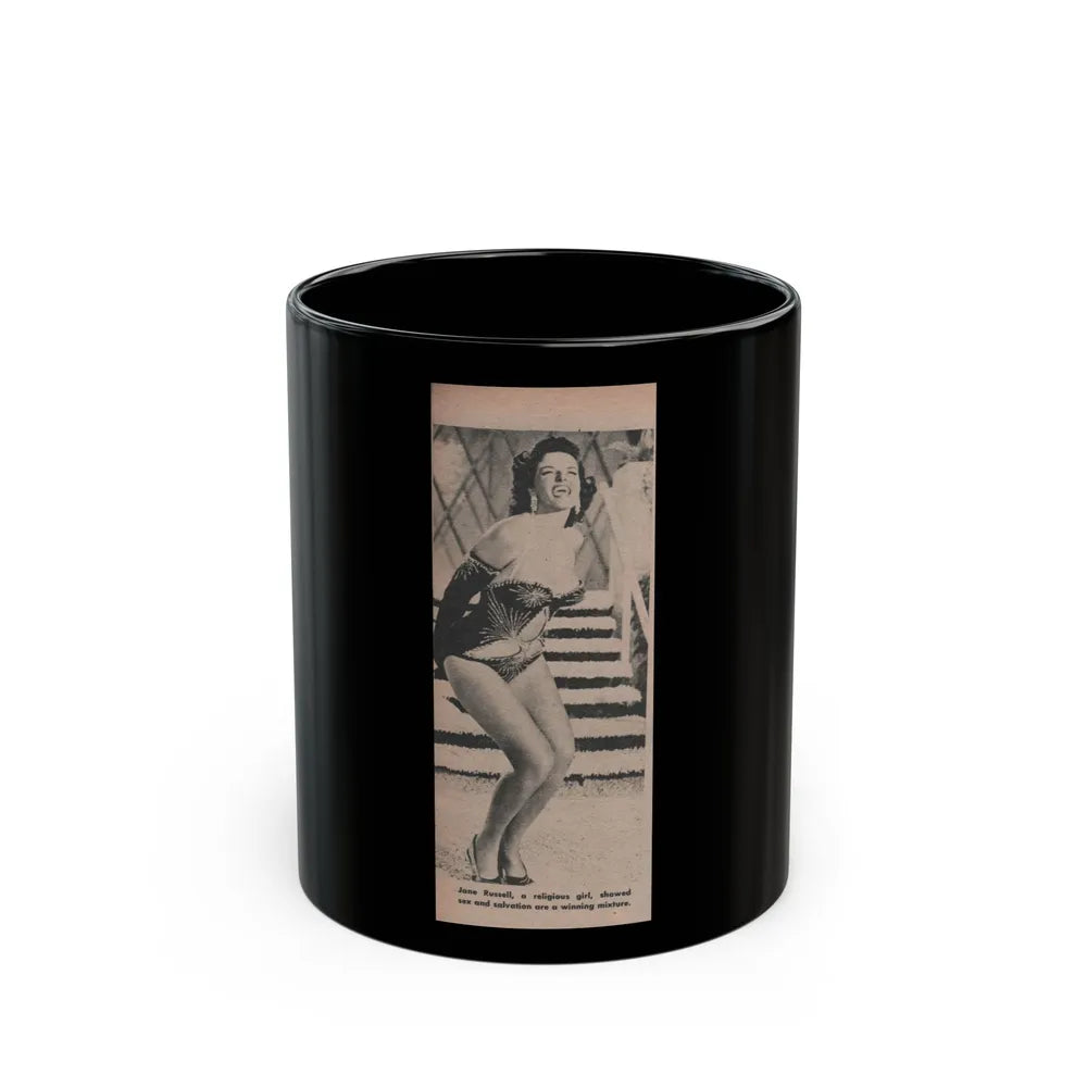 Jane Russell #192 - Picture Digest Dec. '56 - 1 B&W Photo & Caption (Vintage Female Icon) Black Coffee Mug-11oz-Go Mug Yourself