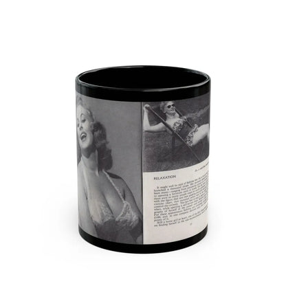 Norma Sykes #141 - 66 PHOTOGRAPHS OF Sabrina U.K. Pocket Mag. Pages 12 & 13 (Vintage Female Icon) Black Coffee Mug-11oz-Go Mug Yourself