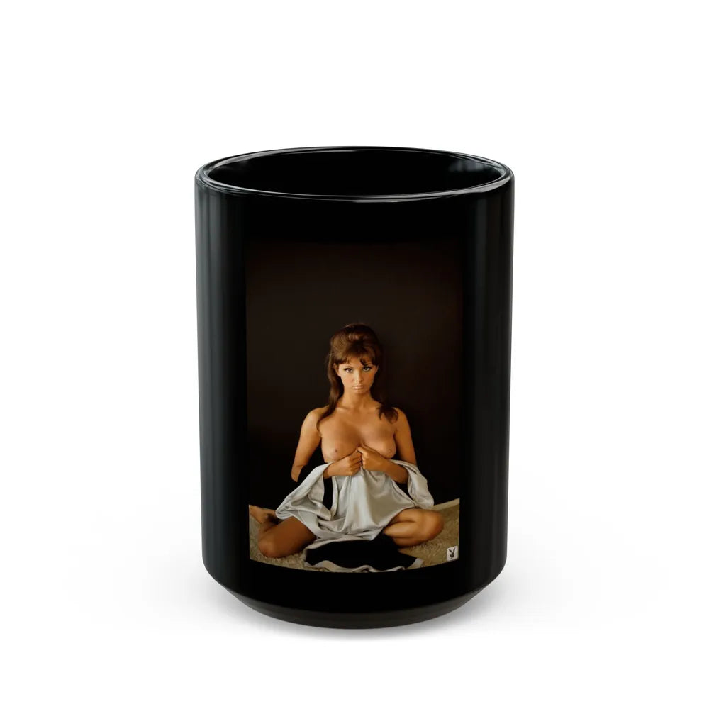 Victoria Vetri #109 - Topless (Vintage Female Icon) Black Coffee Mug-15oz-Go Mug Yourself