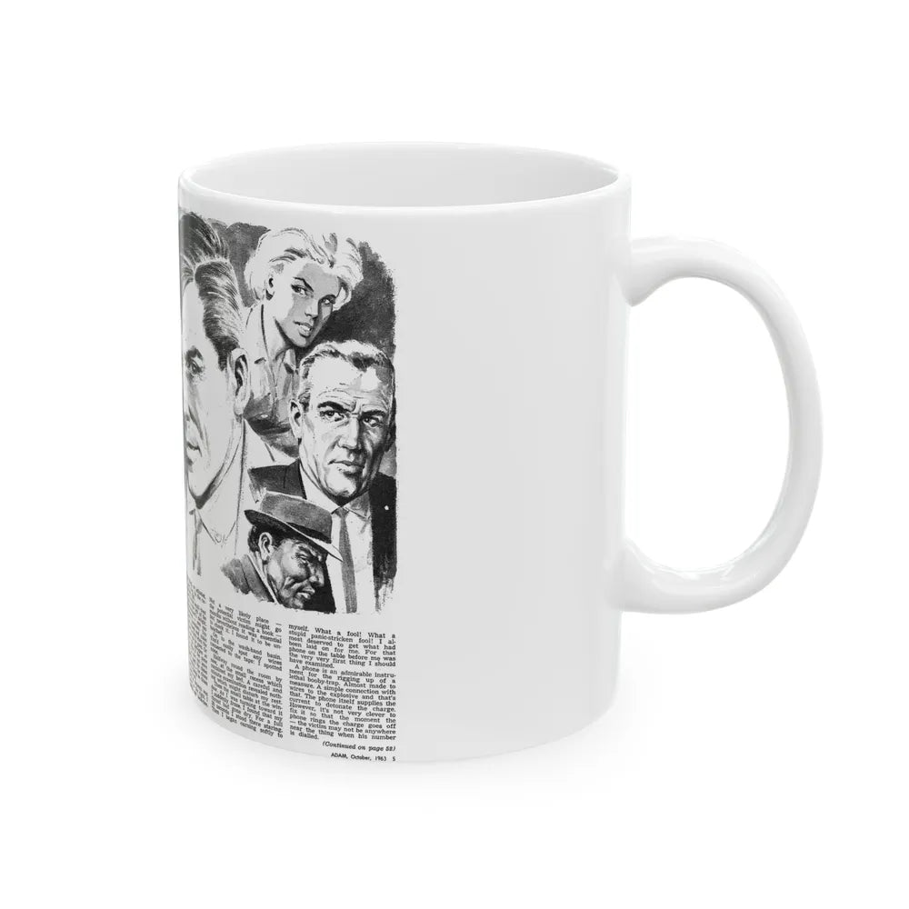 Booby-Trapped, Adam magazine, October 1963 - White Coffee Mug-Go Mug Yourself