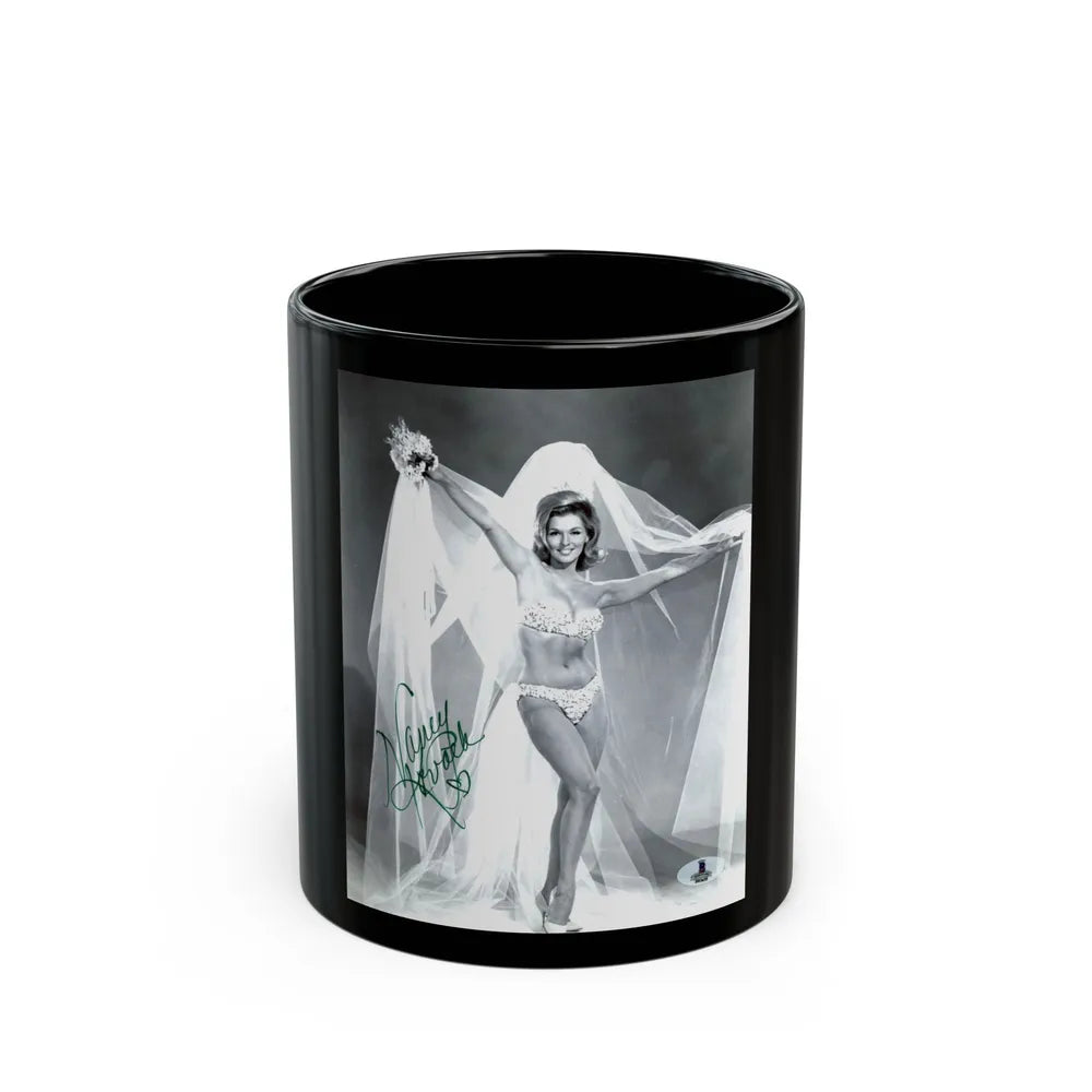 Nancy Kovack #04 (Vintage Female Icon) Black Coffee Mug-11oz-Go Mug Yourself