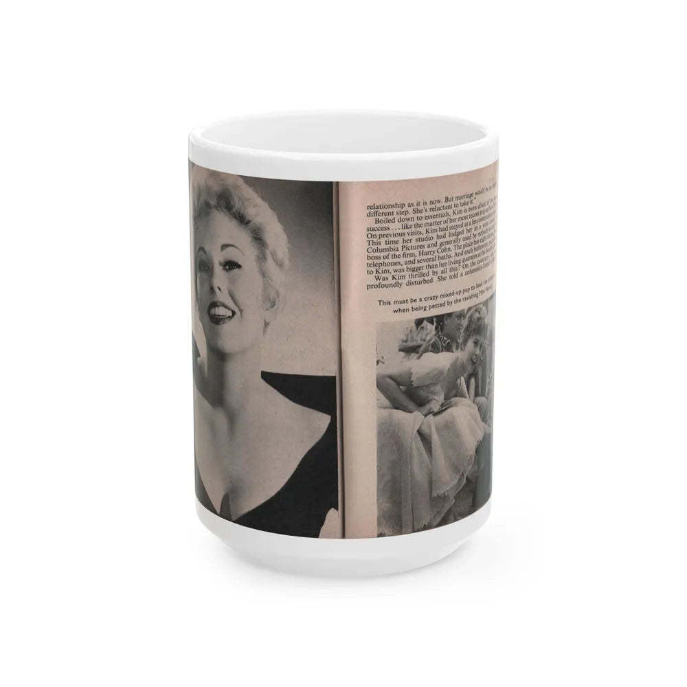 Kim Novak #162 - Scanned Mag. 66 Photos (Vintage Female Icon) White Coffee Mug-15oz-Go Mug Yourself