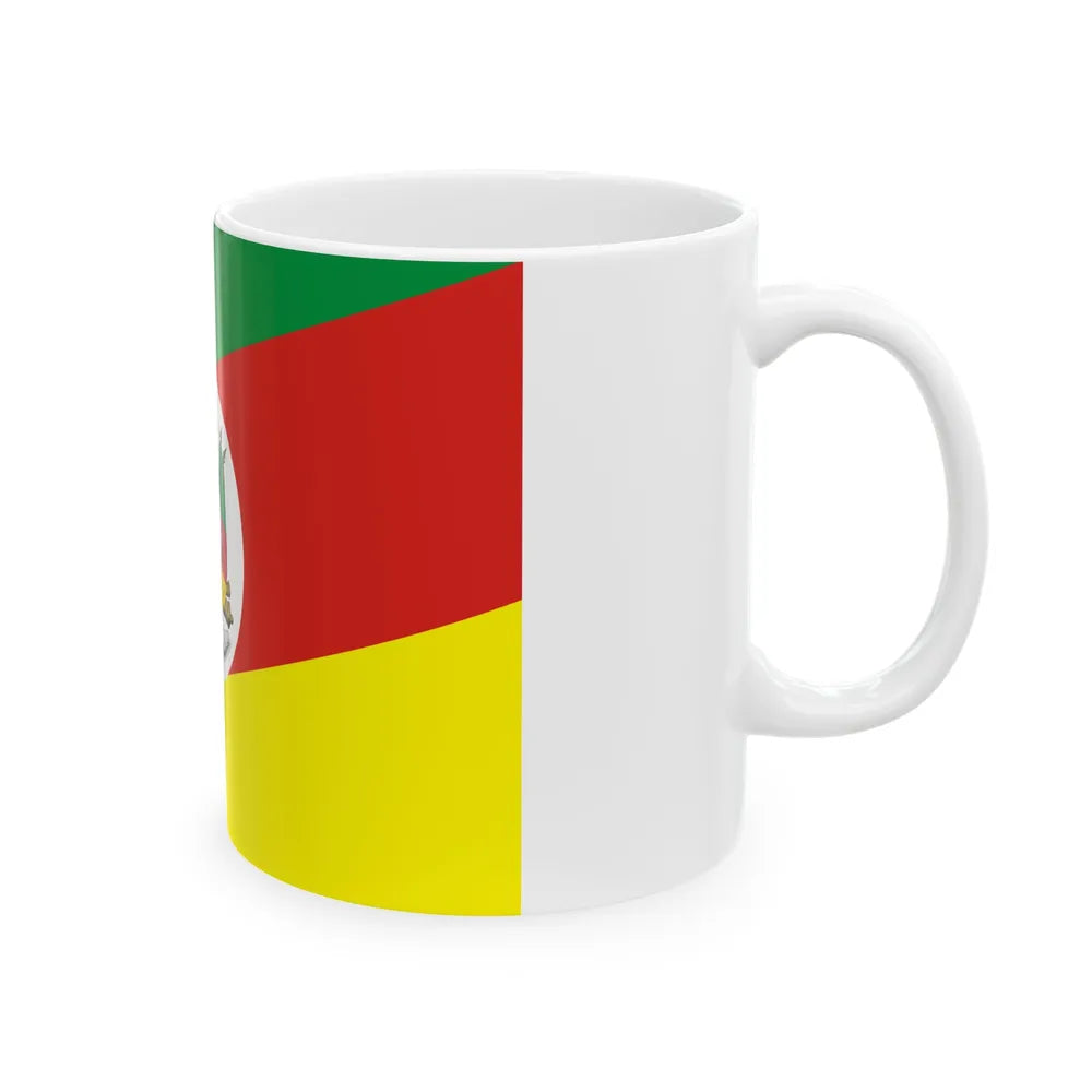 Flag of Rio Grande do Sul Brazil - White Coffee Mug-Go Mug Yourself