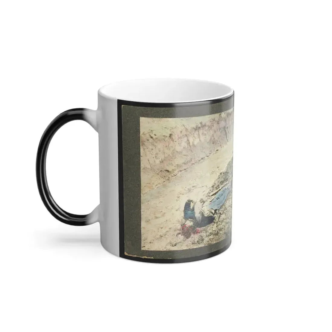 Dead Confederate Soldier in the Trenches of Fort Mahone, Petersburg, Virginia 001 (U.S. Civil War) Color Changing Coffee Mug 11oz - Go Mug Yourself