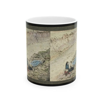Dead Confederate Soldier In The Trenches Of Fort Mahone, Petersburg, Virginia 001 (U.S. Civil War) White Coffee Mug 11oz - Go Mug Yourself