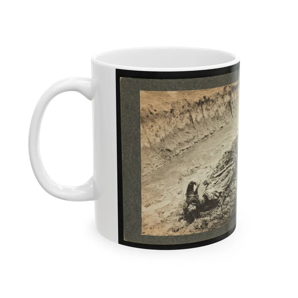 Dead Confederate Soldier In The Trenches Of Fort Mahone, Petersburg, Virginia (U.S. Civil War) White Coffee Mug-Go Mug Yourself