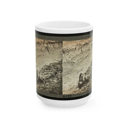 Dead Confederate Soldier In The Trenches Of Fort Mahone, Petersburg, Virginia (U.S. Civil War) White Coffee Mug 15oz - Go Mug Yourself