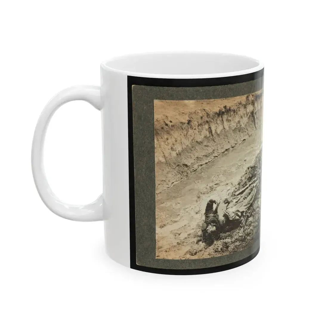 Dead Confederate Soldier In The Trenches Of Fort Mahone, Petersburg, Virginia (U.S. Civil War) White Coffee Mug - Go Mug Yourself