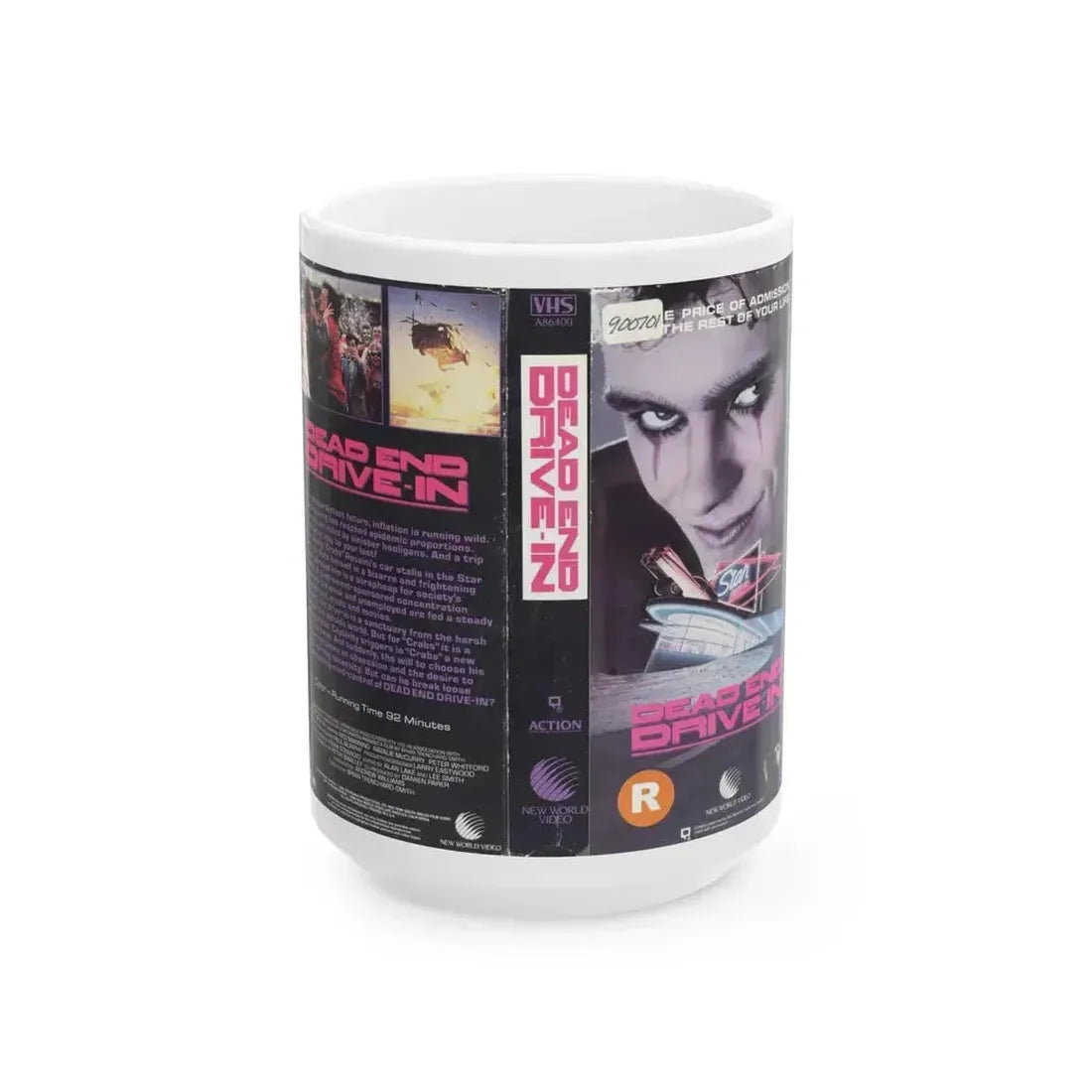 DEAD END DRIVE IN (VHS COVER) - White Coffee Mug 15oz - Go Mug Yourself