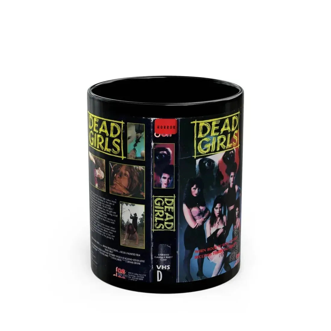 DEAD GIRLS (VHS COVER) - Black Coffee Mug 11oz - Go Mug Yourself