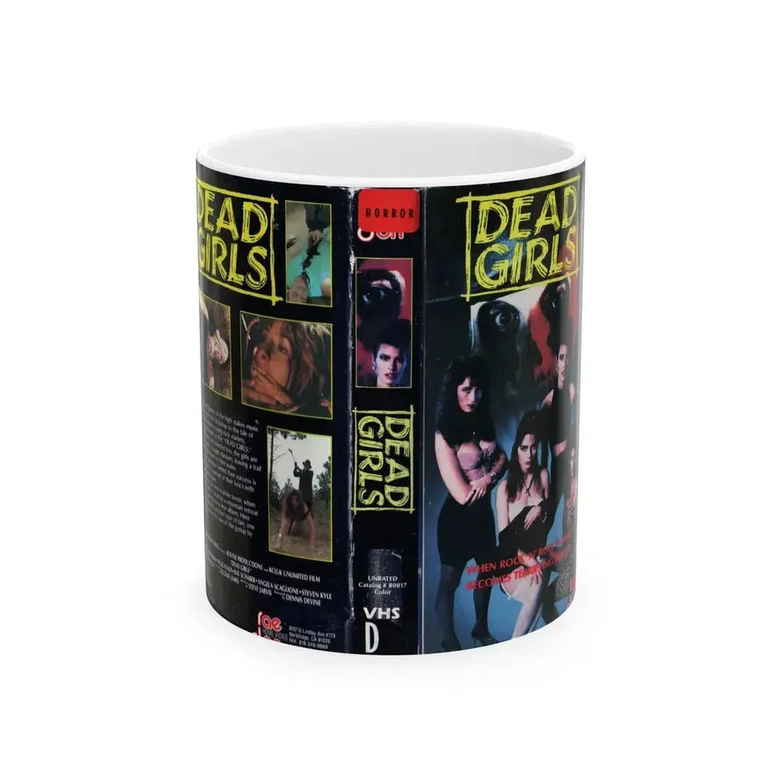 DEAD GIRLS (VHS COVER) - White Coffee Mug 11oz - Go Mug Yourself