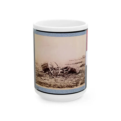 Dead Horse On Battlefield, Gettysburg, Pennsylvania (U.S. Civil War) White Coffee Mug 15oz - Go Mug Yourself
